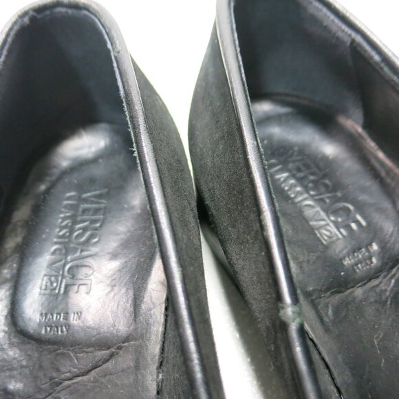 Versace Classic V2 Horse Bit Suede Leather Dress Strap Loafer Men's Shoes 42.5 - Picture 7 of 7